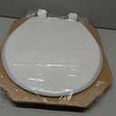 Mayfair Cassel Slow Close Toilet Seat, Easy Clean, Non Slip Premium Wood Seat, Easy Install, Made in USA, Round, White