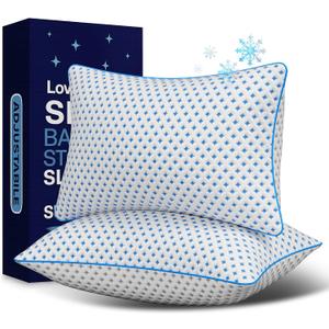 Memory Foam Pillows 2 Pack Adjustable Loft Cooling Pillows King Size Set of 2 for Sleeping, Firm, Supportive, and Breathable Design for Hot, Side, Back, and Stomach Sleepers