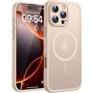 TOCOL for Phone 16 Pro Case, Compatible with Magsafe Charger, Full Camera Protection, Drop Protection, Translucent Matte Phone Case for iPhone 16 Pro 6.3 inch (Desert)