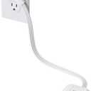 Extension Cord 1.5ft SUPERDANNY Mini Power Strip Ultra Right Angled Flat Plug for Tight Spaces,Indoor Extension with 3 Outlets,for Office Home Appliances,Non Surge Protector for Travel Cruise,White
