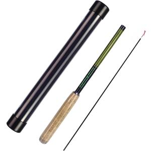 Eupheng Tenkara Fishing Rod, Black and Green, Portable Design with Cork Handle, Travel Case (10'0'' 10Sec)