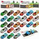 2 x Valentine's Gifts for Kids - Valentine's Day Cards for Kids School, 24-Pack Racing Cars for Classroom Prizes for Boys Girls, Classroom Exchange, Toddler Class Gift, Party Favors, Goodie Bags Stuffers