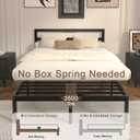 14 Inch Full Bed Frame with Headboard, Black Metal Full Size Bed Frame, No Box Spring Need, Anti-Slip Gaskets, Noise-Free, Heavy Duty Steel Platform Support, Easy Assembly