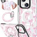 Toycamp for iPhone 14 Case Compatible with Magsafe - for Women Girls Cute Design 360 Magnetic Ring Holder Stand Kickstand Girly Fashion Bow Funny Pretty TPU Aesthetic Teen Phone Cover