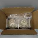 JHY DESIGN Set of 2 Rustic Decorative Lanterns 10" H Vintage Hanging Lantern Metal Candleholder for Indoor Outdoor, Events, Parities, Patio and Wedding(White with Gold Brush)