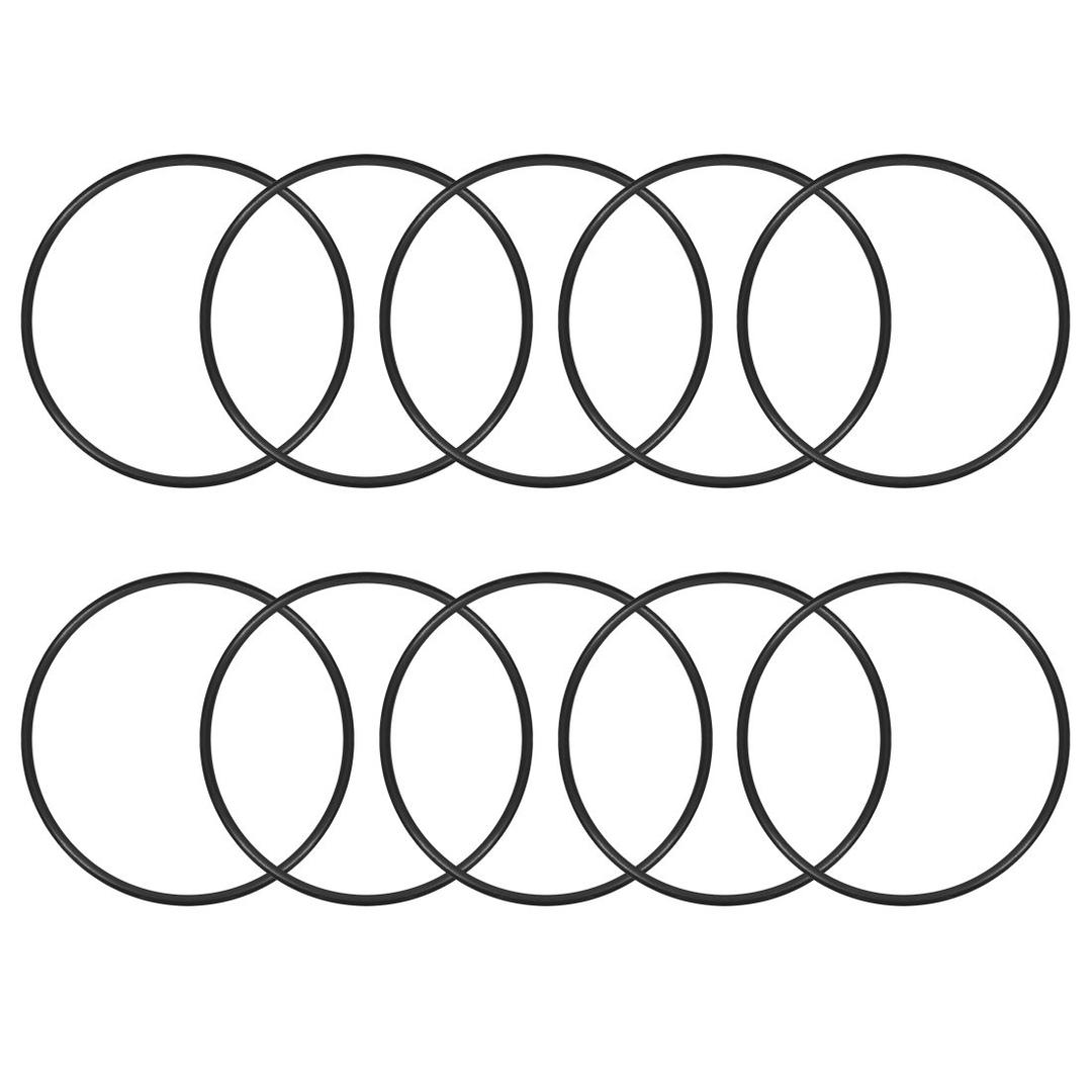 uxcell Nitrile Rubber O-Rings 60mm OD 56mm ID 2mm Width, Metric Sealing Gasket for Automotive Machine Plumbing, Pack of 10