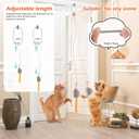 Automatic Rechargeable Cat Teaser, Door Mount Hanging Interactive Cat Toy, 360 Spinning & Irregular Jumping Motion Modes, Smart Electric Cat Exercise Toy for Indoor Cat Self Play, Grey