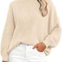 PRETTYGARDEN Fall Sweaters for Women 2026 Fashion Long Sleeve Casual Ribbed Knit Winter Clothes Pullover Jumper Tops XL