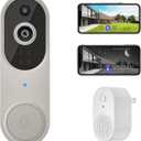 Doorbell Camera, Safe Camera Wireless, Smarter Way to Protect Your Home, Wireless Wi-Fi Video Doorbell, 1080p SmartWireless Video Doorbell Camera Chime (M50 Beige)