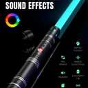 Lightsaber Toy Dueling Light Saber 20 Colors 4 Modes & Sounds 2-in-1 Detachable Type-C Rechargeable Real Lightsaber for Kids and Adults Cosplay Dress Up Parties (Silver Ring), Medium