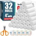 YesBes 32 Pack Gauze Rolls, 4 in x 4.1 Yards, Premium Gauze Wrap Roll for Wounds, Bandage Wrap Rolled Gauzes, Mummy Wraps, Individually Wrapped