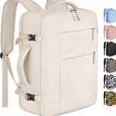 Capolo Travel Backpack for Women Men Waterproof Laptop Backpack Airlines Approved Carry On Backpack Bag Computer Bookbag for Business, Work, Traveling Fits 15.6 Inch Laptop(Beige)