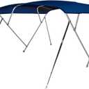 MSC 3 Bow 4 Bow Bimini Top Boat Cover with Rear Support Pole and Storage Boot(Navy, 4 Bow 8'L x 54" H x 91"-96" W)