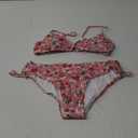 PATPAT Hawaiian Two Piece Bikini Sets Summer Beach Vacation Swimwear,  Floral Pink, L