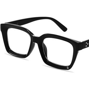 IBOANN Oversized Blue Light Glasses for Woman, Funky Fashion Glasses With Preppy Look, Reduce Screen Fatigue Computer Glasses