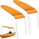 2 Pcs Orange Kayak Boat Canoe Sun Shade Canopy for Single Person Sun Shade Awning Top Cover with Storage Bag for Outdoor Fishing Canoe