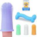 Dog Tooth Brushing Kit – 4 Finger Toothbrushes, Chew Toy & Dental Care Guide – Easy Oral Hygiene for Small & Large Dogs – at-Home Teeth Cleaning Set for Puppies & Adult Pets, Set Of 2