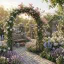 Garden Arbor - 3.9x7.9ft Metal Garden Arch Trellis for Climbing Plants, Wide Sturdy Garden Arch, Ideal for Vines, Weddings, Halloween, Christmas & Outdoor Decor (Black)