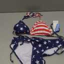 American Trends Women's String Triangle Halter Bikini Set-2 Piece Swimsuit,Adjustable Ties,Removable Pads&Quick-Dry Fabric (M)
