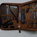 Manicure Set Professional Nail Clipper Kit-26 Pieces Stainless Steel Manicure Kit,nail Care Tools with Luxurious Travel Case (Brown)