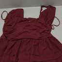 OYOANGLE Women's 2 Piece Outfits Y2K Deep V Neck Sleeveless Halter Summer Top and Ruched Ruffle Skirt Going Out (Large, Burgundy)