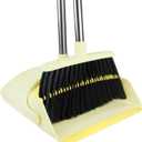 BSKLIN Broom and Dustpan Set House Brooms for Sweeping Indoor Collapsible Broom and Dust Pan Combo for Home Office Kitchen Lobby Floor Pet Hair (Small-Yellow)