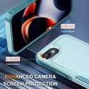 RMOCR for iPhone 16E Case with Screen Protector,Military Grade Heavy Duty Shockproof Phone Cover with Wrist Lanyard Strap for iPhone 16E 2025 Released,Mint Green