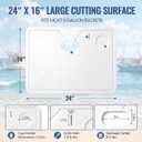 Fish Cleaning Board for 5 Gallon Bucket 24 x 16 x 0.4 Inch Fillet Fish Meat Bait for Kitchen Outdoors Boat Polyethylene Cutting Board with Knife Slots Drainage Holes for Fishing Camping, 25"L x 18.7"W