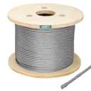 Thickened 1/4 Stainless Steel Cable, 400ft Wire Rope, 7X19 Strands Aircraft Cable, 6400lbs Breaking Strength, Zip Line for Heavy Duty Applications, Deck Railing, String Lights & Yard Zipline