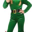 Christmas Costume for Girls Santa Claus Outfit for Girls Mrs Claus Dress With Xmas Hat (9-11 Years, Green)