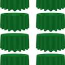 8 Pack Green Round Tablecloth 90 Inch Wrinkle Resistant Round Green Table Cloth Reusable and Washable Polyester Fabric Table Covers for St. Patrick's Day Buffet Wedding Party and Banquet