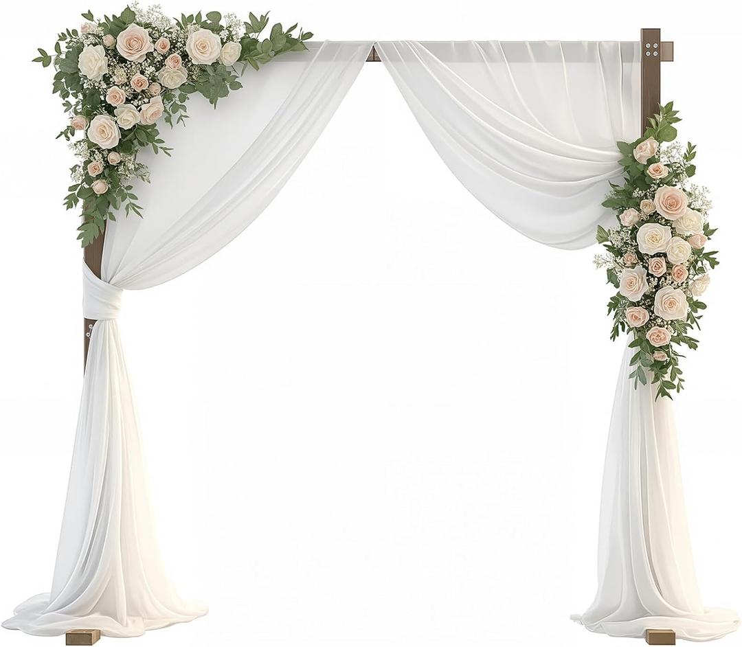 7.2FT Wooden Wedding Arch Square Wood Arches Arbor Backdrop Stand for Ceremony Indoor Outdoor Wedding Party Proposal Scene Garden Beach Forest Rustic Boho Decoration