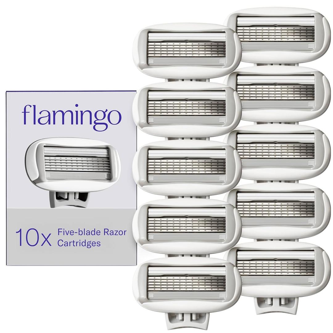 Flamingo Women's Original Razor Blade Refill Cartridges for Women - 10 Count - 5-Blade Shaving Razors for Women