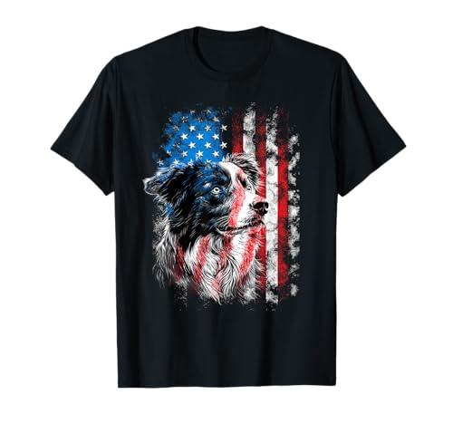 Australian Shepherd 4th of July Dog Lover Men Women T-Shirt XL