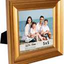 LaVie Home 5x5 Picture Frames (3 Pack, Gold) Square Photo Frame Set with High Definition Glass for Wall Mount & Table Top Display