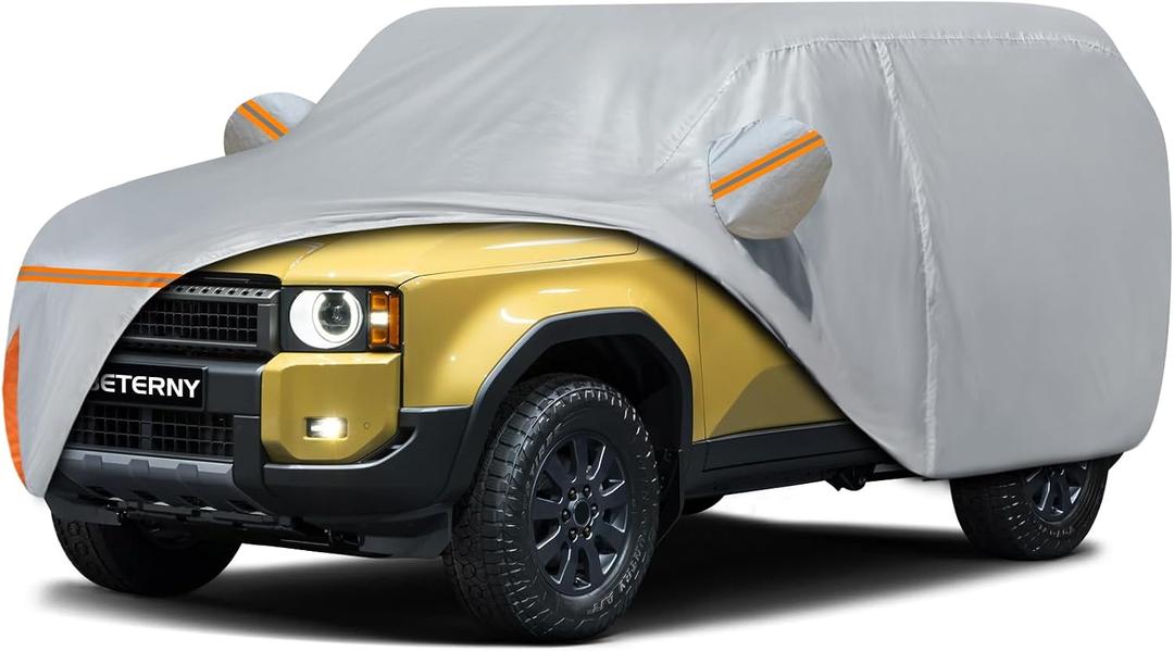 Car Cover for 2007-2026 Toyota Land Cruiser/Lexus LX, Waterproof Custom-fit All Weather Sun Rain UV Snow Wind Protection Outdoor Indoor Full Car Cover with Door Zipper & Cotton Lining-Grey