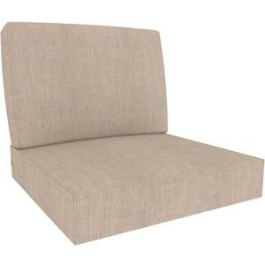 Covers & All Sunbrella Outdoor Deep Seat Cushion Set, 25" x 25.5" Deep Seat & Back Cushions, 5" Thick Foam Patio Cushions with Water-Repllent & UV Fade Resistant Covers, Patio Furniture Chair Cushions (Cast Ash)