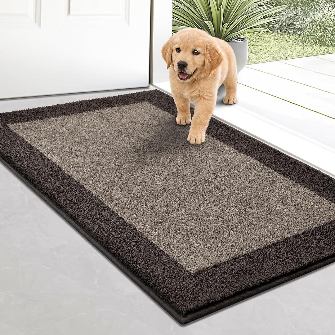 Indoor Door Mat 20" x 32", Washable Kitchen Rug, Non Slip Entryway Rug for Floor, Absorbent Entrance Throw Rug for Laundry, Bathroom, Door