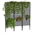 CADUKE Black Metal Outdoor Privacy Screen, Decorative Privacy Fence for Yard, Patio - Outdoor Divider, Garden Fence, Air Conditioner Fence, 12 Panels with 6 Stakes