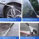 High Pressure Garden Hose Nozzle, Heavy Duty Reinforced ABS Plastic Spray Nozzle with 3 Adjustable Modes, Car Wash/Patio Clean/Garden Watering, Includes 4 Hose Clamps - 2 pack