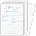2 x Prediction & Advice Game Set For Baby Shower - Minimalism White & Blue - 30 Double-Sided Fill In Style Game Cards For Gender Reveal, Baby Announcement, Party Favor & Supplies - A01