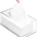 Square Clear Acrylic Tissue Box, Box Covers Rectangular, Bathroom Facial Napkin Box Holders, Table Clear Dryer Sheet Dispenser for Bathroom, Kitchen and Cars