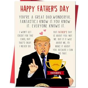ACHICGIRL Funny Fathers Day Card for Dad Husband, Happy Fathers Day Card Gifts from Daughter Son, Great Father's Gifts Idea for Men Him, Pack of 8