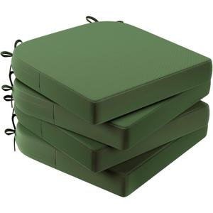 AAAAAcessories Outdoor Seat Cushions for Chairs, Waterproof, Fade-Resistant Patio Furniture Replacement Cushions, 17" x 16" x 2", Set of 4, Dark Moss