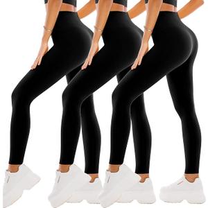 SINOPHANT 3 Pack Leggings for Women - High Waisted Tummy Control Buttery Soft Yoga Pants for Workout Athletic, XXL