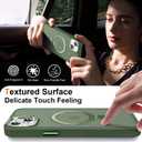 Lufanbis Magnetic for iPhone 15 Plus Case with Ring Stand, [10 FT Drop Protection] Translucent Matte Back Shockproof Phone Case for iPhone 15 Plus 6.7'', Midnight Green