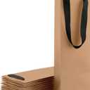 Purple Q Crafts Wine Bag, 4 Pack Brown Kraft, for Wine Bottles, 4"x4"x14" Whiskey/Spirits, Reusable Gift Bag, Laminated for Extra Strength. (4 Pack)
