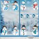 Snowman Winter Wall Decals Happy Winter Wall StickersFestive Christmas Clings for Window Door Home Holiday Decoration