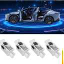 Car Door Lights Logo Projector Puddle Lights Compatible with A1/A3/A4/A5/A6/A7/A8/Q3/Q5/Q7/Q8/R8/TT/A4L/A6L E-Tron Series Accessories, No Fade 4K-HD Car Welcome Lights(4 Pack, Dual Plug)