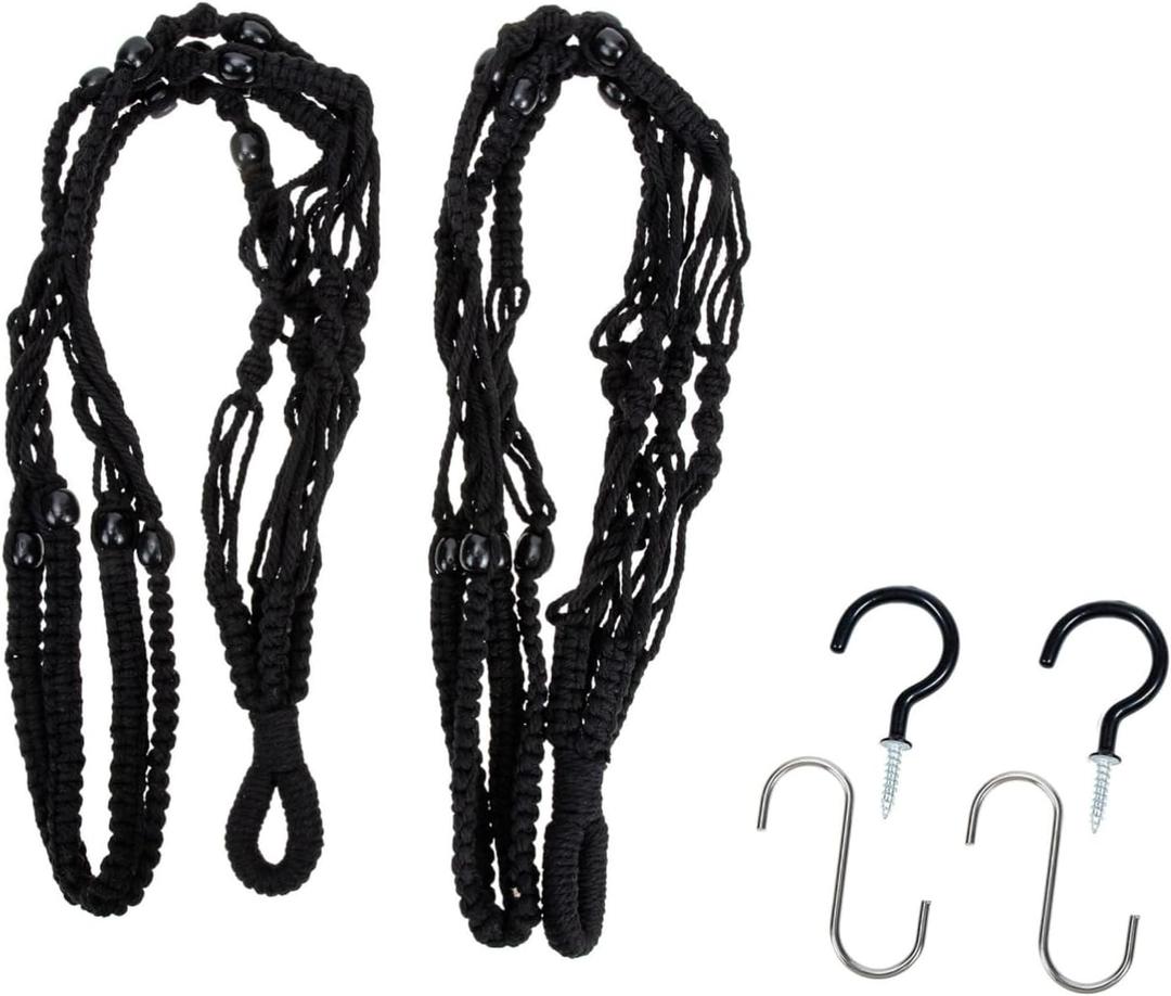 VOSAREA Bohemian Cotton Rope Hanging Plant Hanger Handwoven Indoor/Outdoor Flowerpot Sling Net Decorative Basket